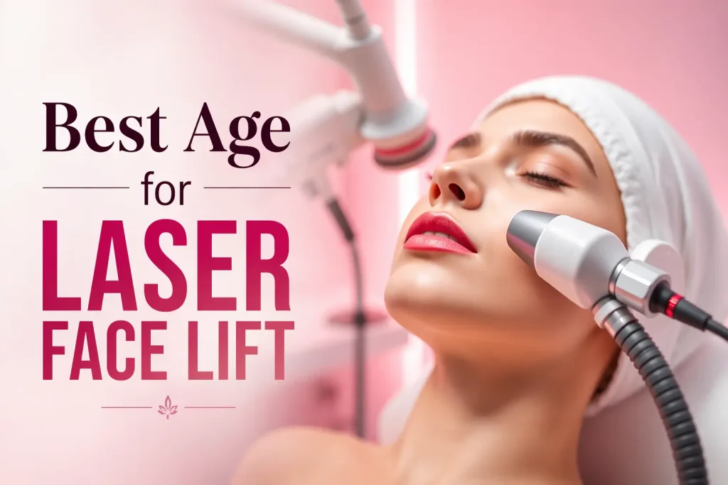 Best age for laser face lift treatment with advanced skin tightening procedure in a modern clinic setting