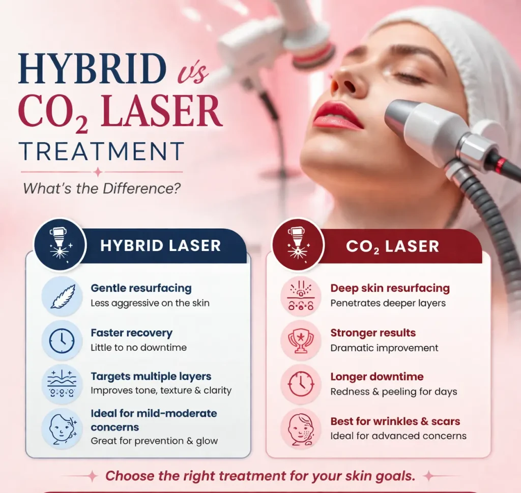 Hybrid vs CO2 laser treatment comparison